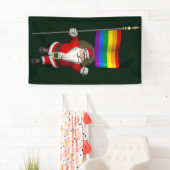 Proud Santa Claus met regenboogvlag Spandoek (Insitu)