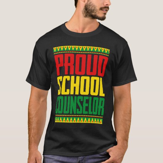 Proud School Counselor Black History Month African T-shirt (Voorkant)