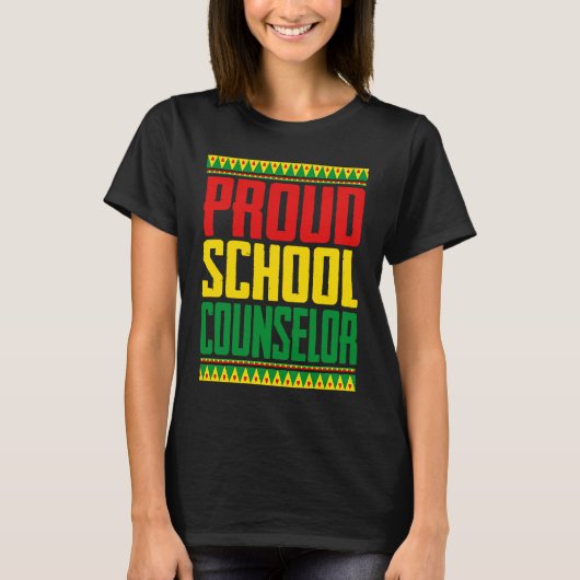 Proud School Counselor Black History Month African T-shirt (Voorkant)