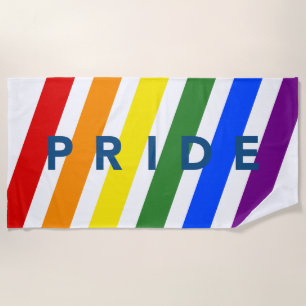 PROUD Schuingestreepte Regenboog Strepen Strandlaken
