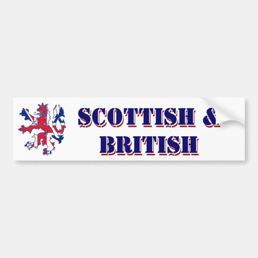 Proud Scottish and British Bumpersticker (Voorkant)