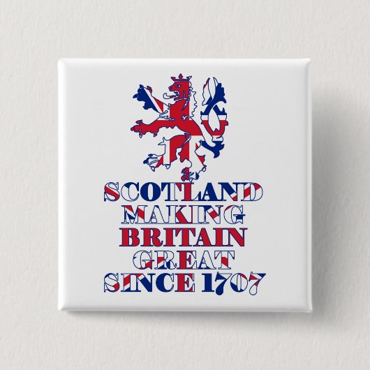 Proud Scottish and British Vierkante Button 5,1 Cm (Voorkant)