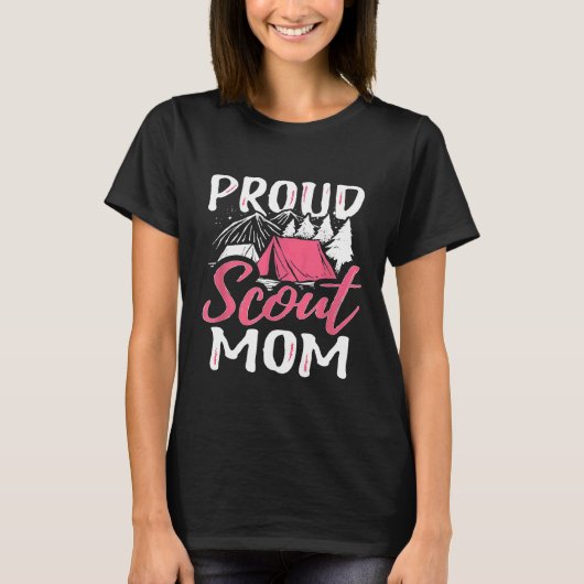 Proud scout mam Scouting Den Leader Cub Camping Tr T-shirt (Voorkant)