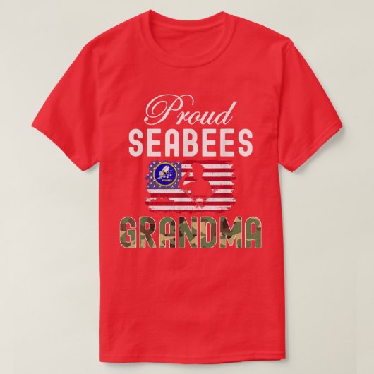 Proud Seabees Grandma Camoue Graphics Army T T-shirt (Design voorkant)