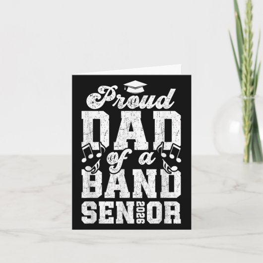 Proud Senior Band Dad 2026 Senior Marching Band DA Kaart (Voorkant)