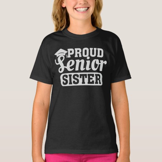 Proud Senior Sister Afstuderen Day Shirt (Voorkant)