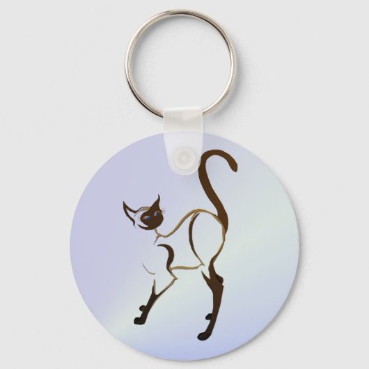 Proud Siamese Cat Sleutelhanger (Voorkant)
