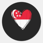 Proud Singarean Boy Girl Aunt Dad Mom Singare Flag Ronde Sticker (Voorkant)