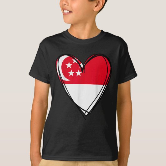 Proud Singarean Boy Girl Aunt Dad Mom Singare Flag T-shirt (Voorkant)