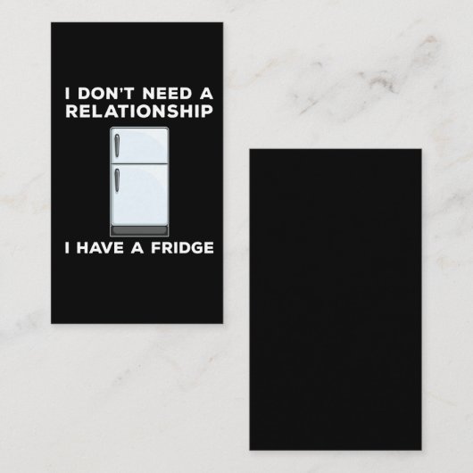 Proud Single Person Ik heb een Fridge Lover Visitekaartje (Voorkant / Achterkant)