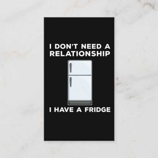 Proud Single Person Ik heb een Fridge Lover Visitekaartje (Voorkant)