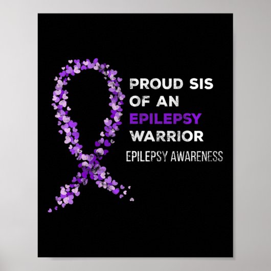 Proud Sis Of An Epilepsy Warrior Epilepsy Awarenes Poster (Voorkant)