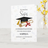 Proud Sister Graduation Personalized Kaart (Gele Bloem)