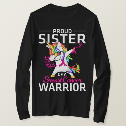 Proud SISTER Of A Breast Cancer Warrior Awareness  T-shirt (Design voorkant)
