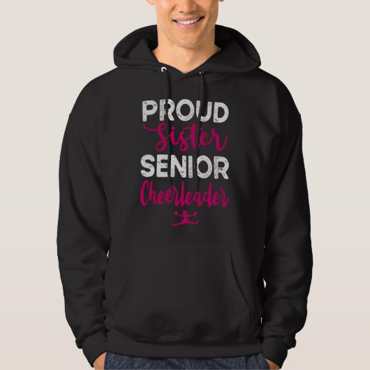 Proud sister senior cheerleader cheerleading hoodie (Voorkant)
