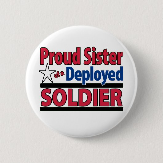 Proud Sister van een Opgestelde Soldaat Ronde Button 5,7 Cm (Voorkant)