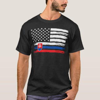 Proud Slowaaks-Amerikaanse vlag Slowakije erfgoed T-shirt