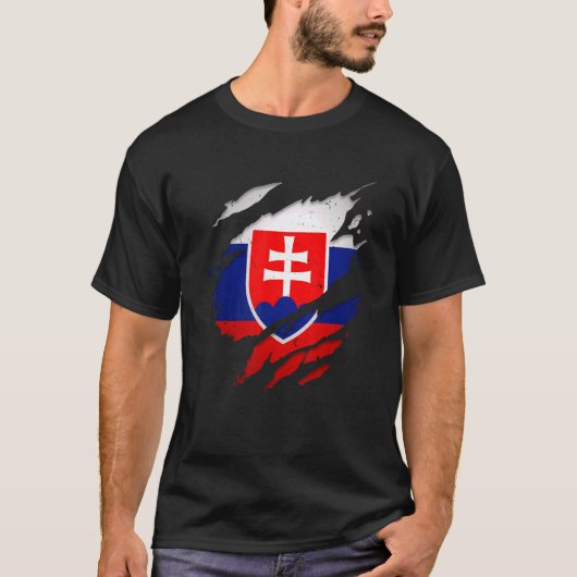 Proud Slowaakse Torn Ript de vlag van Slowakije T-shirt (Voorkant)