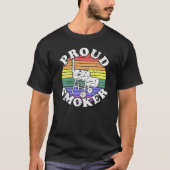 Proud Smoker Retro LGBT BBQ Smoker T-shirt (Voorkant)