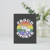 Proud Smoker Retro LGBT BBQ Smoker T-Shirt Briefkaart (Staand voorkant)