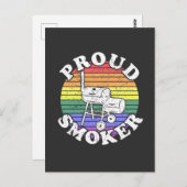 Proud Smoker Retro LGBT BBQ Smoker T-Shirt Briefkaart (Voorkant / Achterkant)