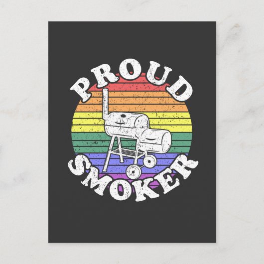 Proud Smoker Retro LGBT BBQ Smoker T-Shirt Briefkaart (Voorkant)