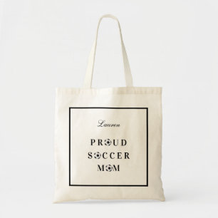 Proud Soccer Mam Black en White Canvas tas