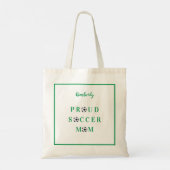 Proud Soccer Mam (Groene) Gepersonaliseerde Canvas Tote Bag (Achterkant)