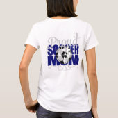 Proud Soccer Mam in Blauw met V-naam T-shirt (Achterkant)
