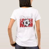 Proud Soccer Mam in rood met de naam "U" T-shirt (Achterkant)