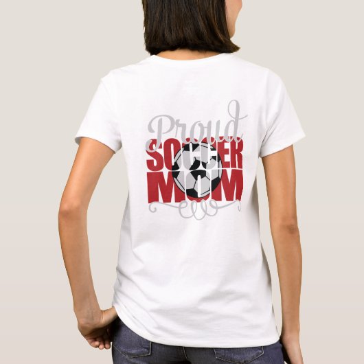Proud Soccer Mam in rood met de S-naam T-shirt (Achterkant)
