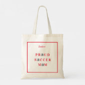 Proud Soccer Mam Red Canvas tas (Achterkant)