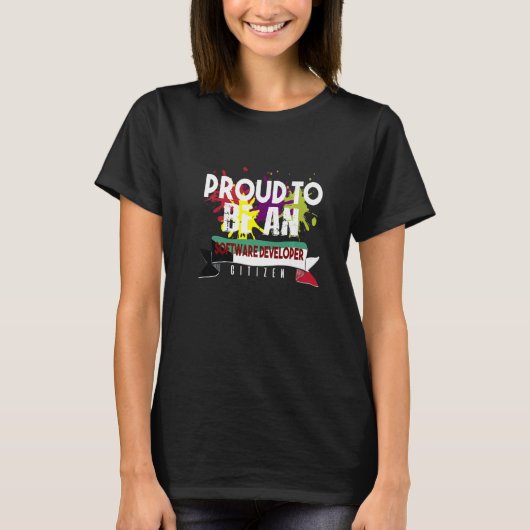 Proud Software Developer Citizen Profession Career T-shirt (Voorkant)