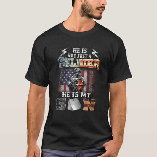 Proud Soldier Army Parents Mom Dad He Is My Son Fl T-shirt (Voorkant)