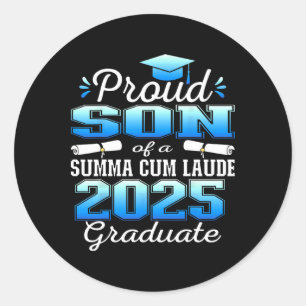 Proud Son 2025 Summa cum laude CL 2025 Afstuderen Ronde Sticker