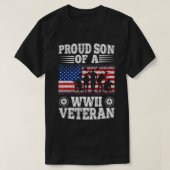 Proud Son of a WWII Veteran Veterans, patriottisch T-shirt (Design voorkant)