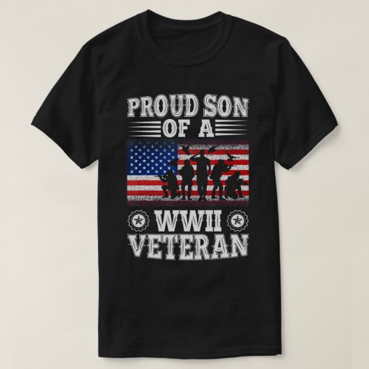 Proud Son of a WWII Veteran Veterans, patriottisch T-shirt (Design voorkant)