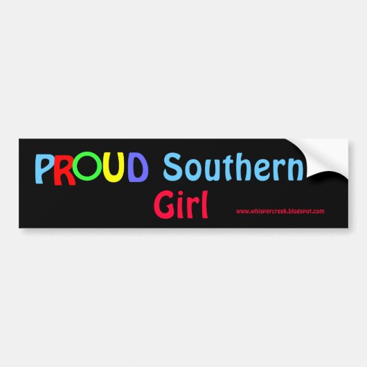 Proud Southern Girl Bumpersticker (Voorkant)