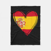 Proud Spanish Boy Girl Aunt Dad Mom Spain Flag Hea Fleece Deken (Voorkant)