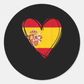 Proud Spanish Boy Girl Aunt Dad Mom Spain Flag Hea Ronde Sticker (Voorkant)