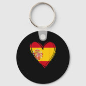 Proud Spanish Boy Girl Aunt Dad Mom Spain Flag Hea Sleutelhanger (Voorkant)
