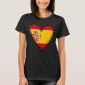 Proud Spanish Boy Girl Aunt Dad Mom Spain Flag Hea T-shirt (Voorkant)