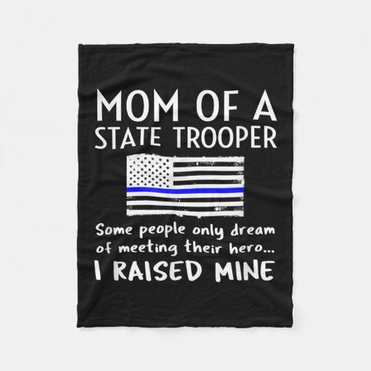 Proud State Trooper Mom Mother Thin Blue Line Amer Fleece Deken (Voorkant)