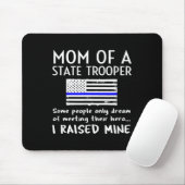 Proud State Trooper Mom Mother Thin Blue Line Amer Muismat (Met muis)