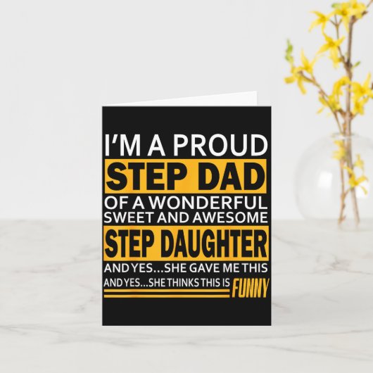 Proud Step Dad Father Day Gift For Stepdad From St Kaart (Gele Bloem)