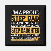 Proud Step Dad Father Day Gift For Stepdad From St Magneet (Voorkant)