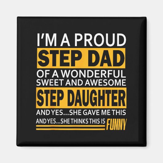 Proud Step Dad Father Day Gift For Stepdad From St Magneet (Voorkant)