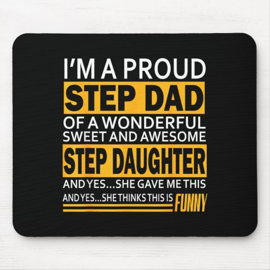 Proud Step Dad Father Day Gift For Stepdad From St Muismat (Voorkant)
