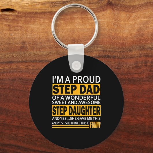Proud Step Dad Father Day Gift For Stepdad From St Sleutelhanger (Voorkant)