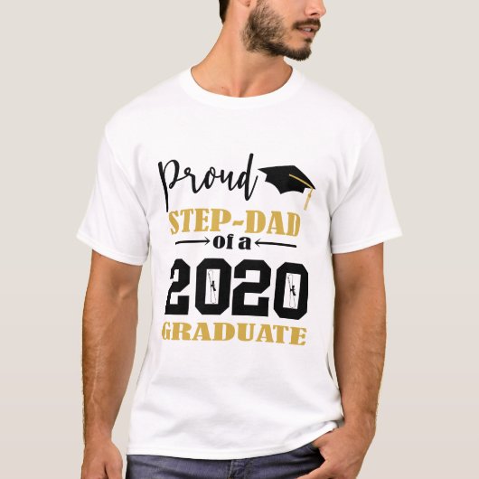 Proud Step Dad van een 2020 Afstuderen T-shirt (Voorkant)